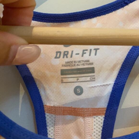 Nike Dri-Fit Tank Top Orange Splatter Design Size Small Loose Fit - Picture 5 of 6